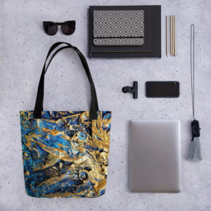 AOP TOTE Golden Blue