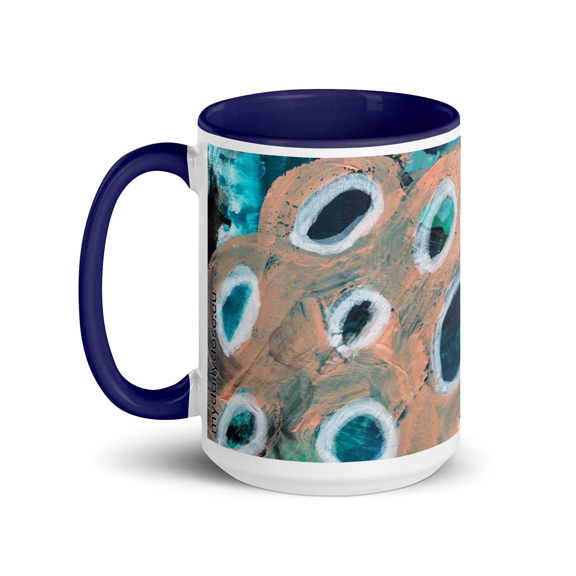 MUG with Dark Blue Character Curiosity1 - Image 2